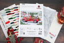Red Christmas Truck Snowy Farm Counted Cross Stitch Kit by Luca-S BU5101L