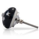Mascot Hardware Star Constellation 1-3/5 in. Black & White Drawer Cabinet Knob