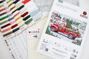 Red Christmas Truck Snowy Farm Counted Cross Stitch Kit by Luca-S BU5101L