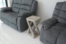 Haussmann Wood Vine Twist End Table 12x12x22 in Height Grey Oil