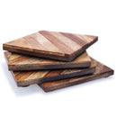 Mascot Hardware Checkered Diagonal  Wooden Coasters Set of 4