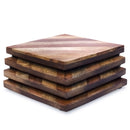 Mascot Hardware Checkered Diagonal  Wooden Coasters Set of 4
