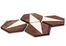 Mascot Hardware Fusion Hexagon Design Resin & Wood Coaster set of 4