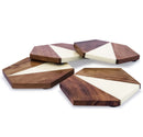 Mascot Hardware Fusion Hexagon Design Resin & Wood Coaster set of 4