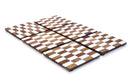 Mascot Hardware Checkered White and Wood Coaster Set of 4