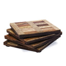 Mascot Hardware Checkered Diagonal  Wooden Coasters Set of 4