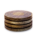 Mascot Hardware Ringed Wooden Coaster Set of 4