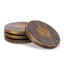Mascot Hardware Ringed Wooden Coaster Set of 4