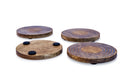 Mascot Hardware Ringed Wooden Coaster Set of 4
