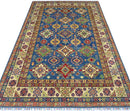 Hand-Knotted Afghani Kazak Wool Rug – 6’7″  x  9’9″