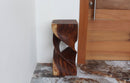 Haussmann Wood Double Twist End Table 14x14x30 in Height Walnut Oil