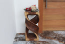 Haussmann Wood Double Twist End Table 14x14x30 in Height Walnut Oil
