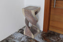 Haussmann Wood Double Twist End Table 14x14x30 in Height Grey Oil