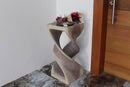 Haussmann Wood Double Twist End Table 14x14x30 in Height Grey Oil