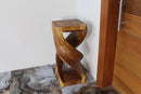 Haussmann Wood Double Twist End Table 14x14x30 in Height Oak Oil