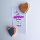 Wooden Heart Magnets
