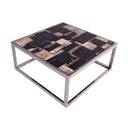 Square Sliced Petrified Wood Top Coffee Table