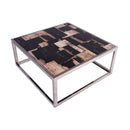 Square Sliced Petrified Wood Top Coffee Table