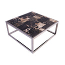 Square Sliced Petrified Wood Top Coffee Table