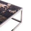 Square Sliced Petrified Wood Top Coffee Table