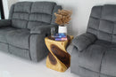 Haussmann Big Twist Wood End Table 14 in SQ x 20 in Height Oak Oil