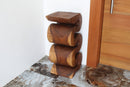 Haussmann Wood Wave Verve Accent Snake Table 12x14x30 in Height Walnut Oil