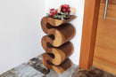 Haussmann Wood Wave Verve Accent Snake Table 12x14x30 in Height Walnut Oil
