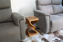 Haussmann Wood Double Twist End Table 12x12x20 in Height Walnut Oil