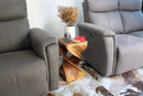 Haussmann Wood Double Twist End Table 12x12x20 in Height Walnut Oil