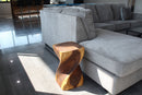 Haussmann Big Twist Wood End Table 12 in SQ x 20 in Height Oak Oil