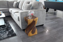 Haussmann Big Twist Wood End Table 12 in SQ x 20 in Height Oak Oil