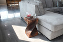 Haussmann Big Twist Wood End Table 12 in SQ x 20 in Height Mocha Oil