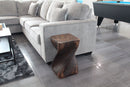 Haussmann Big Twist Wood End Table 12 in SQ x 20 in Height Mocha Oil
