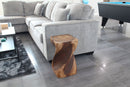 Haussmann Big Twist Wood End Table 12 in SQ x 20 in Height Walnut Oil