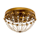 3-Light Golden Bohemian LED Modern Flush Mount Lighting