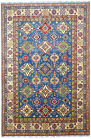 Hand-Knotted Afghani Kazak Wool Rug – 6’7″  x  9’9″