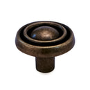 Trad Ring 1-1/6 in. Antique Brass Round Cabinet Knob (10-Pack)