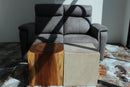 Haussmann Wood Cube Table 18x18x18 in Height Hollow inside Oak Oil