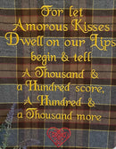 For let Amorous Kisses Dwell... Outlander Quote Inspired Embroidered Flannel Envelope Pillowcase