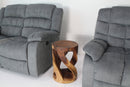 Haussmann Round Wild Twisted Vine End Table 14 in D x 20 in Height Walnut Oil