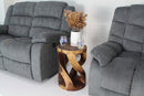 Haussmann Round Wild Twisted Vine End Table 14 in D x 20 in Height Walnut Oil