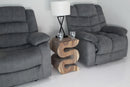 Haussmann Wood BIG Wave Verve Accent Snake Table 14x14x20 in Height Agate Grey Oil