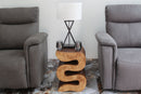 Haussmann Wood BIG Wave Verve Accent Snake Table 14x14x20 in Height Walnut Oil