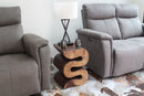 Haussmann Wood BIG Wave Verve Accent Snake Table 14x14x20 in Height Mocha Oil