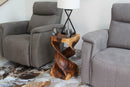 Haussmann Wood Rectangular Double Twist End Table 12x14x23 in Height Walnut Oil