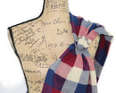 Wine Red, Navy Blue, and Taupe Flannel Plaid Infinity or Blanket Scarf Large Block