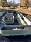 17" Tall, 12-in-1 Metal Raised Garden Bed in Sage Green