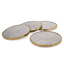 Mascot Hardware Beautiful Round Hammered Polished Coaster (Set of 4)