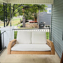 East Green Lucca Wicker Porch Swing with Cushions