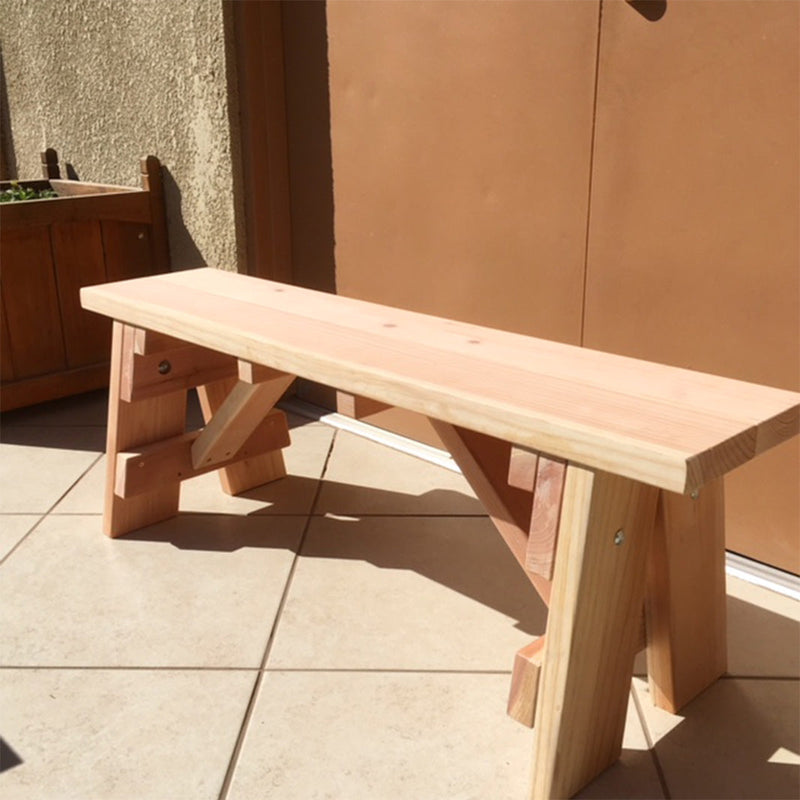 Outdoor Picnic Redwood Bench